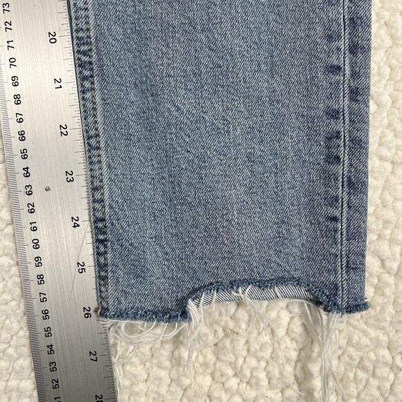 Zara Jeans Women’s Size 4 (Actual 26x26) Blue High Rise Cropped Raw Hem - Picture 7 of 9